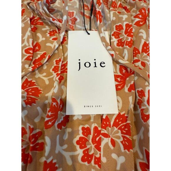 NWT JOIE Women's Vibrant Red Multi Short Sleeve Top Size M - Picture 7 of 9